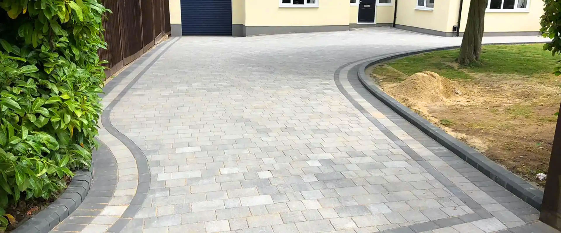Block paved driveway with charcoal border, Milton Keynes